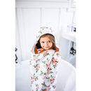 Little Unicorn - Cotton Hooded Towel & Wash Cloth, Watercolor Roses Image 3
