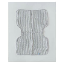 Little Unicorn - Cotton Muslin Burp Cloth, Grey Stripe Image 1