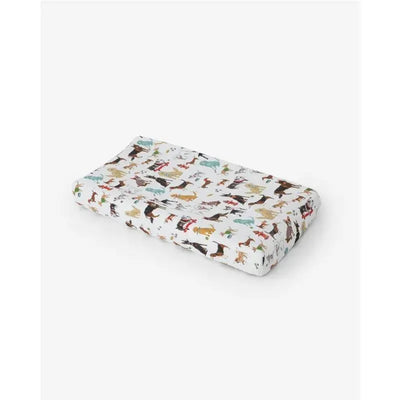 Little Unicorn Cotton Muslin Changing Pad Cover - Woof Image 1