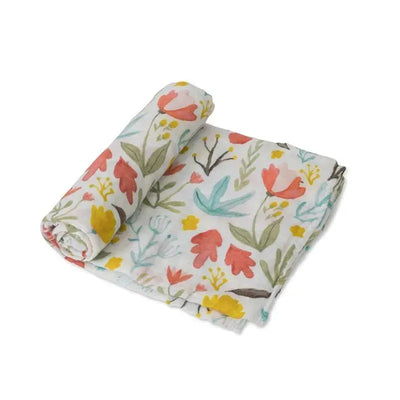 Little Unicorn Cotton Muslin Single Swaddle In Meadow Image 1