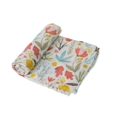 Little Unicorn Cotton Muslin Single Swaddle In Meadow Image 1