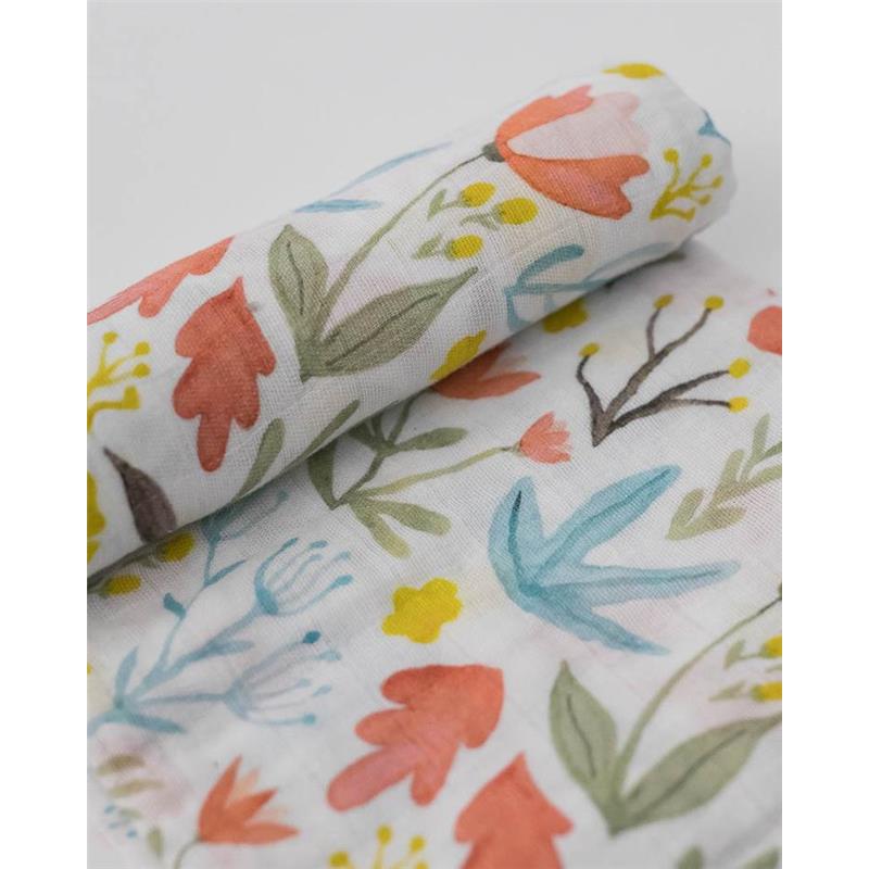 Little Unicorn Cotton Muslin Single Swaddle In Meadow Image 9