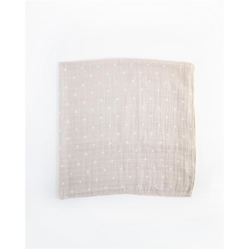 Little Unicorn Cotton Muslin Swaddle Blanket Single - Taupe Cross Image 4