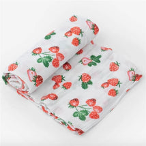 Little Unicorn Cotton Muslin Swaddle Blanket Strawberry Patch Image 1