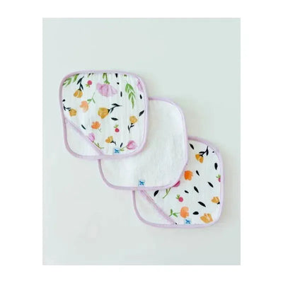 Little Unicorn - Cotton Wash Cloth 3 Pack, Berry & Bloom.