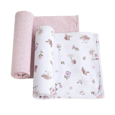 Living Textiles - 2Pk Jersey Swaddle, Mushroom House Image 1