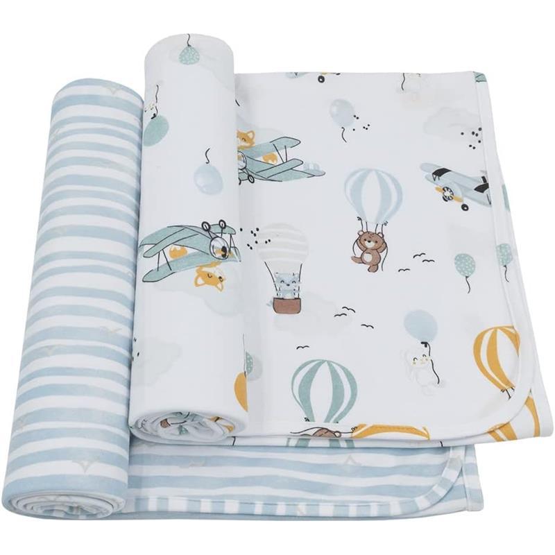 Living Textiles - 2Pk Up And Up Away Jersey Swaddle Image 1