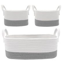 Living Textiles - 3Pk Cotton Rope Storage Set, Grey/White Image 1