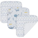 Living Textiles - 3Pk Whale Of A Time Muslin Wash Cloths  Image 1