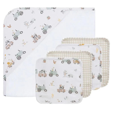 Living Textiles - 5Pc Bath Gift Set, Tractor Ride Image 1