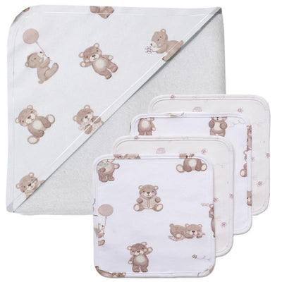 Living Textiles - 5Pk Cuddly Bear Bath Gift Set Image 1