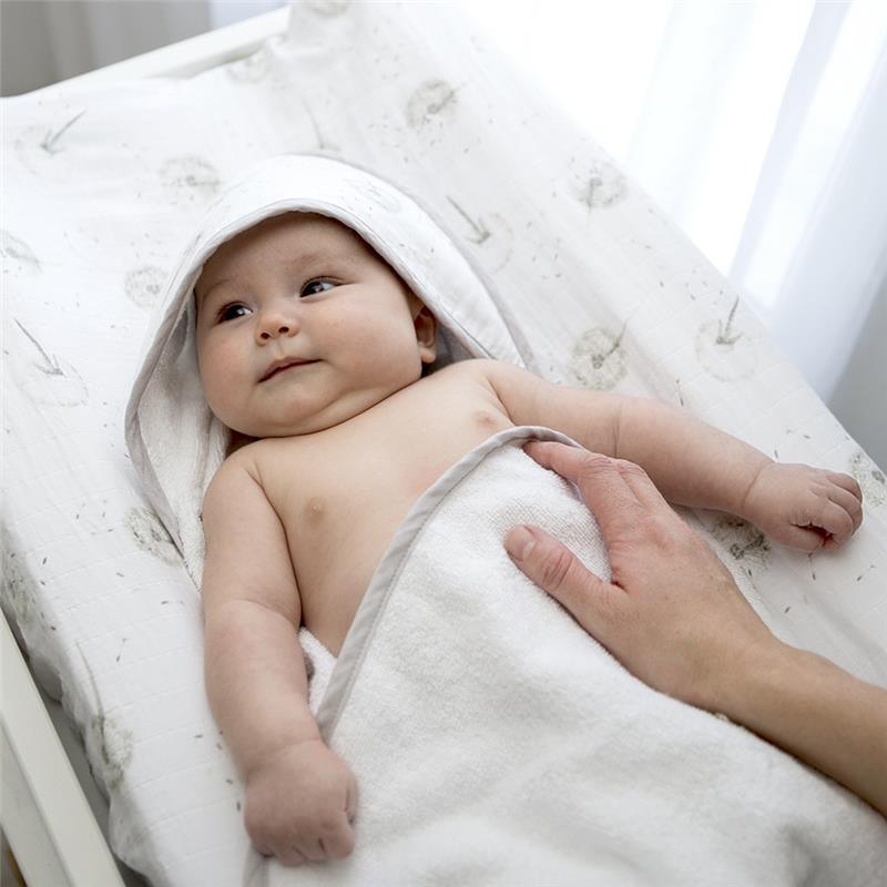 Living Textiles - Baby Organic Muslin Hooded Towel, Dandelion Image 5