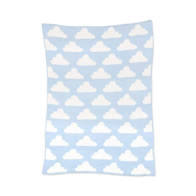 Living Textiles Chenille Baby Blanket - Blue Clouds Image 1