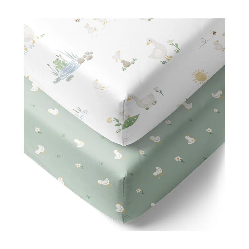 Living Textiles - Cotton Jersey Fitted Sheet Little Geese Image 3