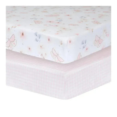 Living Textiles - Cotton Jersey Fitted Sheet, Pink Gingham Image 1