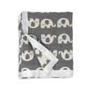 Living Textiles - Grey Elephant Cotton Muslin Jacquard Blanket  Image 1