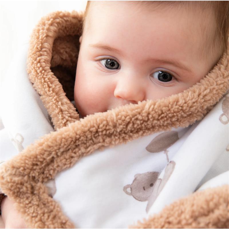 Living Textiles - Jersey Sherpa Blanket Cuddly Bear Image 2