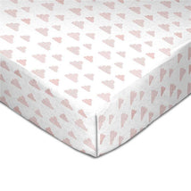 Living Textiles Muslin Crib Fitted Sheet - Pink Clouds Image 1