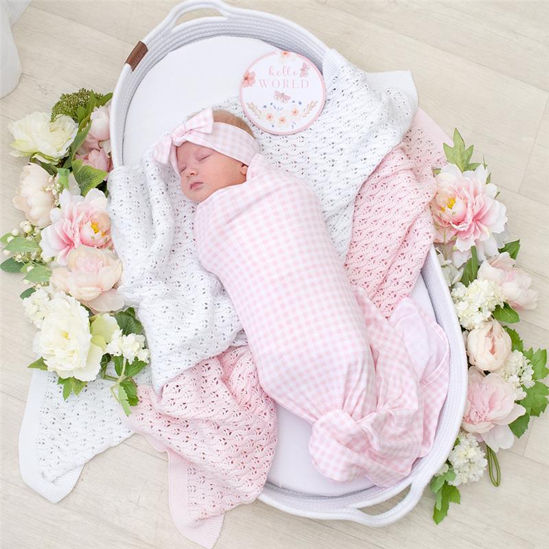 Living Textiles - Newborn Hello World Gift Set, Pink Gingham Image 4