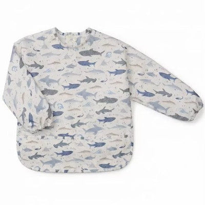 Loulou Lollipop Long Sleeve Bib - Smiley Sharks Image 2
