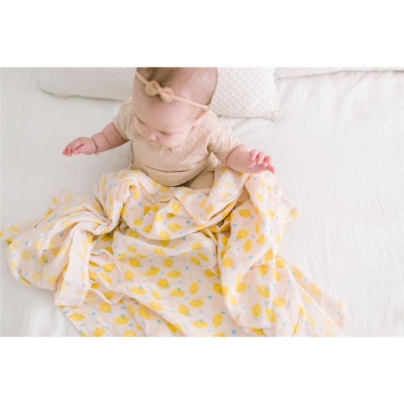 Loulou Lollipop Muslin Baby Swaddle - Cutie Lemon Image 4