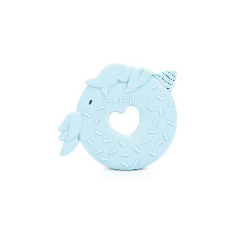 Loulou Lollipop Silicone Teether - Blue Unicorn Donut Image 2