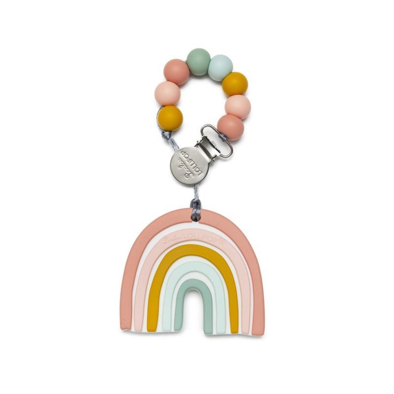 Loulou Lollipop Silicone Teether Set, Pastel Rainbow Image 1