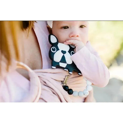 Loulou Lollipop Pacifier Clip & Teether Set - Boston Terrier Image 2