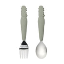 Loulou Lollipop - Toddler Spoon/Fork Set, Alligator/Sage Image 1