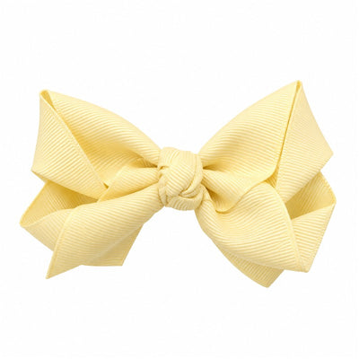 MacroBaby medium cream grosgrain hair bow for babies and kids