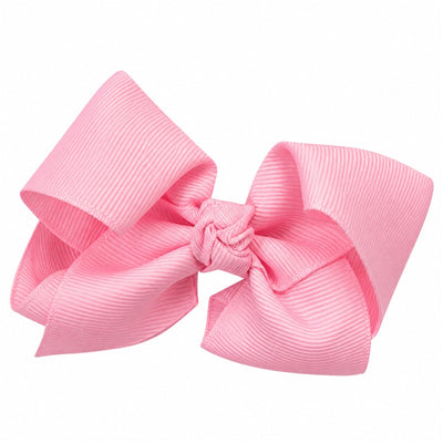 Medium pink grosgrain hair bow by MacroBaby