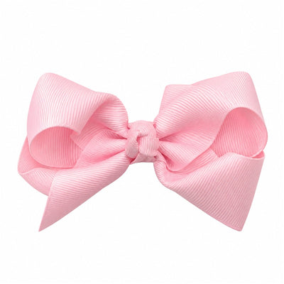 Light pink medium hair bow with a textured finish, tied in the center for stylish hair accessories.