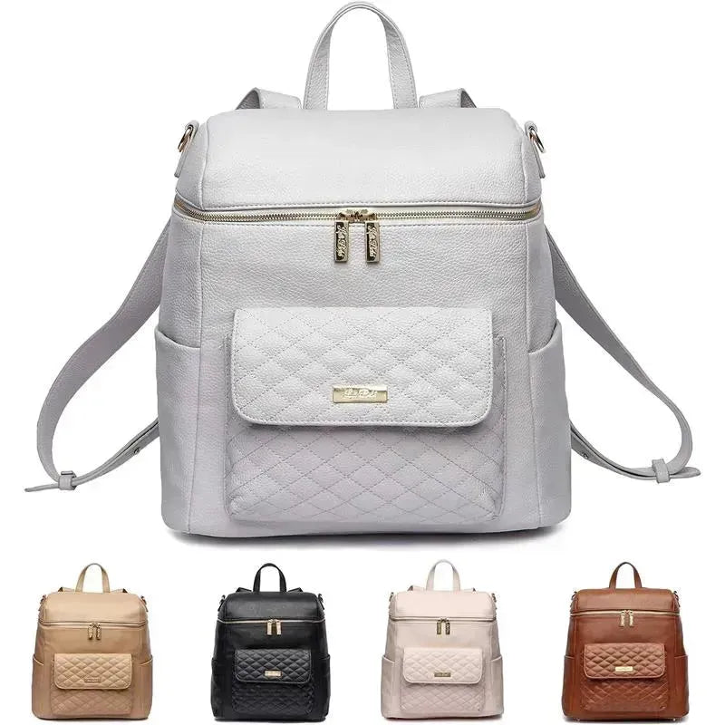 Luli Bebe - Monaco Diaper Bag Backpack, Stone-Grey Image 1