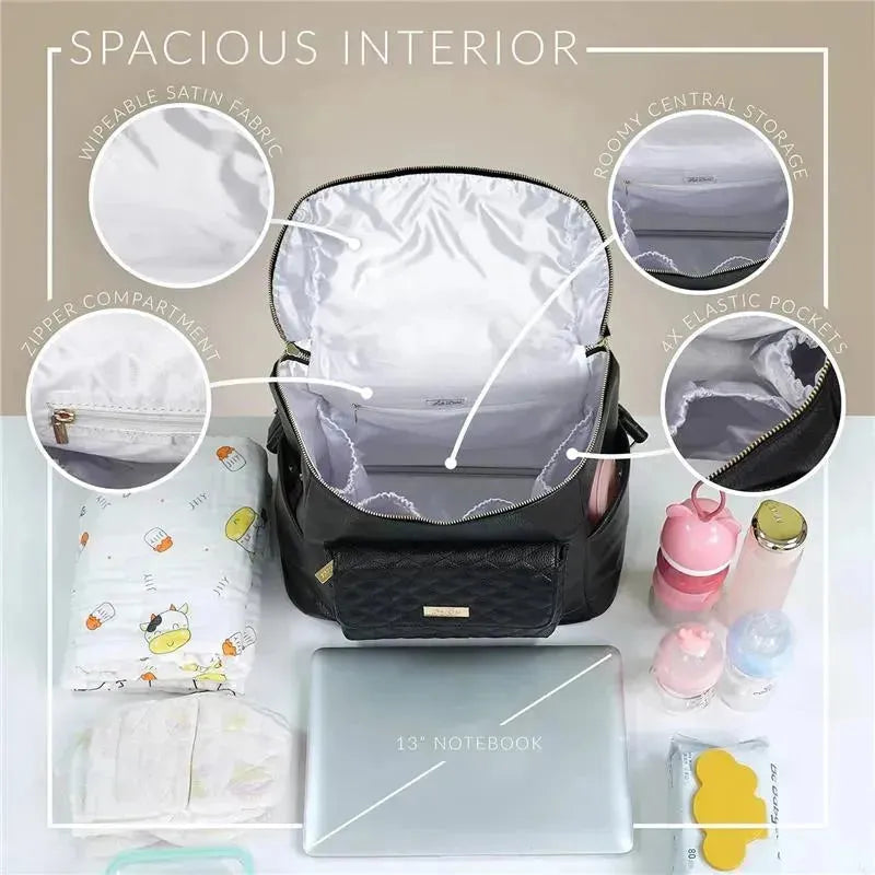 Luli Bebe - Monaco Diaper Bag Backpack, Stone-Grey Image 4