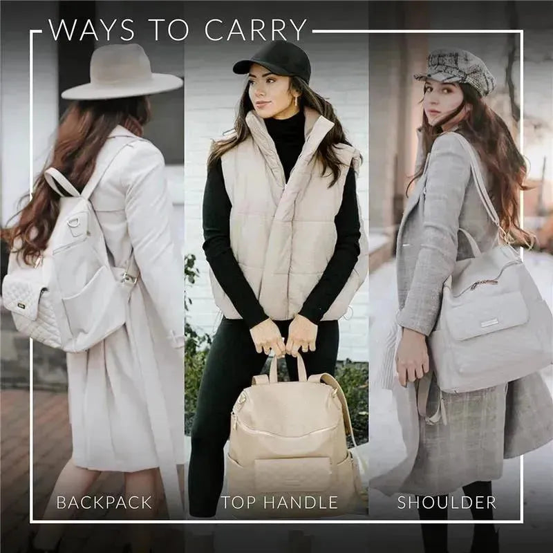 Luli Bebe - Monaco Diaper Bag Backpack, Stone-Grey Image 6