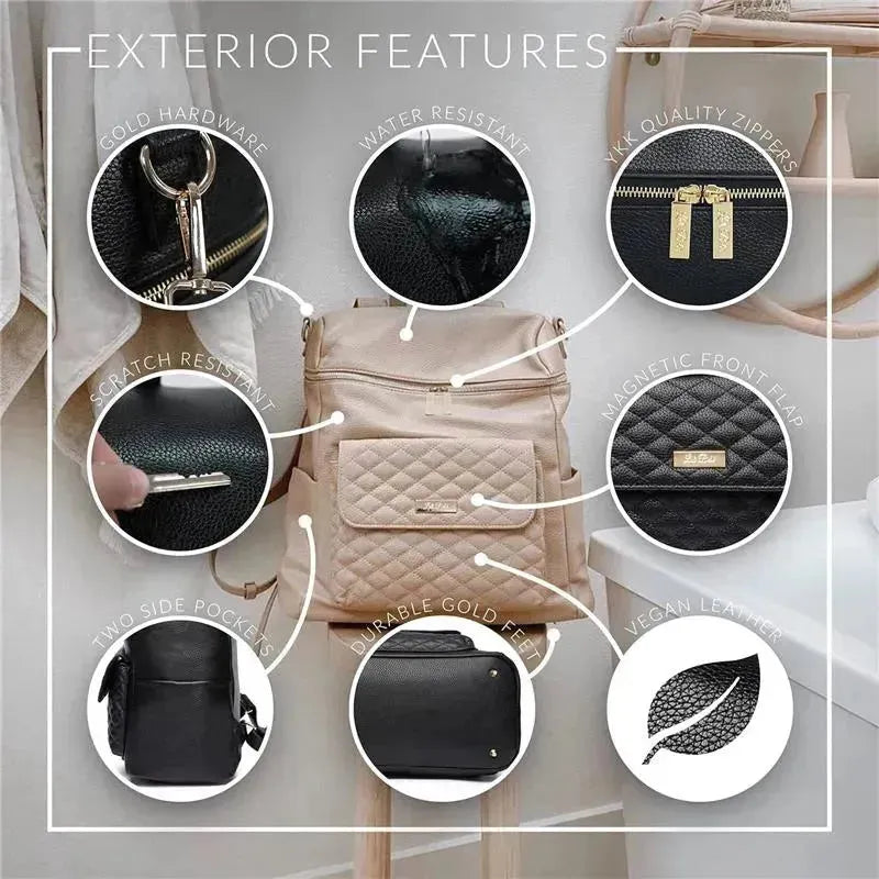 Luli Bebe - Monaco Diaper Bag Backpack, Stone-Grey Image 8