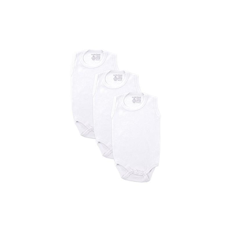 Luvable Friends 3-Pack Sleeveless Bodysuits, White Image 1