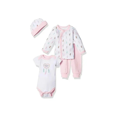 Luvable Friends - 4Pk Baby Girl Cotton Preemie Layette Set Image 1