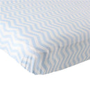 Luvable Friends - Blue Chevron Unisex Baby Fitted Crib Sheet Image 1