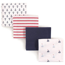 Luvable Friends Flannel Receiving Blankets, Sailboat Image 1