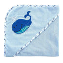 Luvable Friends Hooded Towel, Blue Whale Image 1