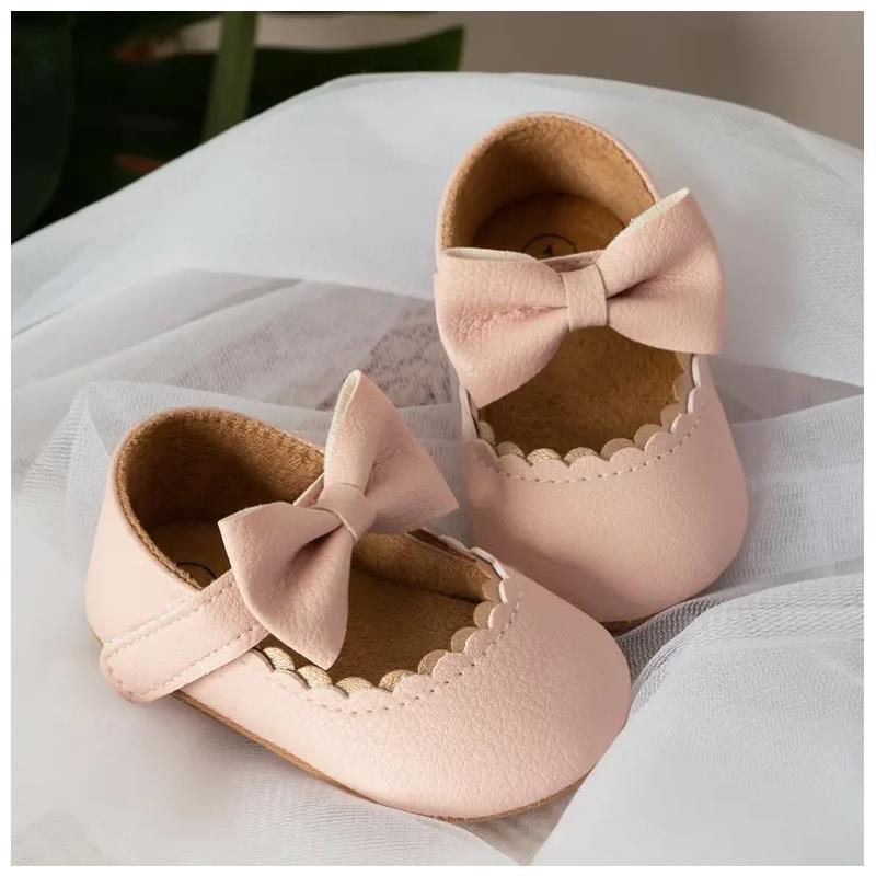 Macrobaby - Baby Girl Walking Flat Shoes Soft Sole, Pink Image 1