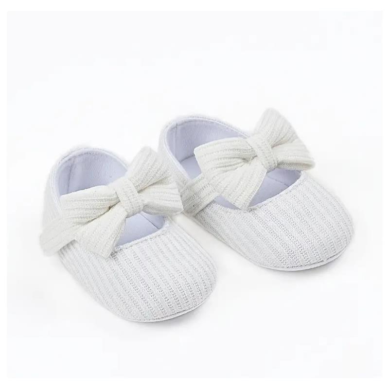 Macrobaby - Baby Girls Cotton Slippers Cozy Fleece Booties, White Image 1