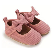 Macrobaby - Baby Girls Shoes Cute Bowknot Striped Mary Jane Flats, Pink  Image 1