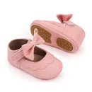 Macrobaby - Baby Girls Shoes Patent Bowtie Striped Mary Jane Flats, Pink Image 1