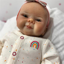 Macrobaby Baby Reborn White Vinyl, Painted Hair, Open Green Eyes - (Poly) Image 1