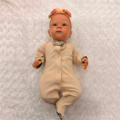 Macrobaby Baby Reborn -White Vinyl, Painted Hair, Open Green Eyes - (Riley) Image 1