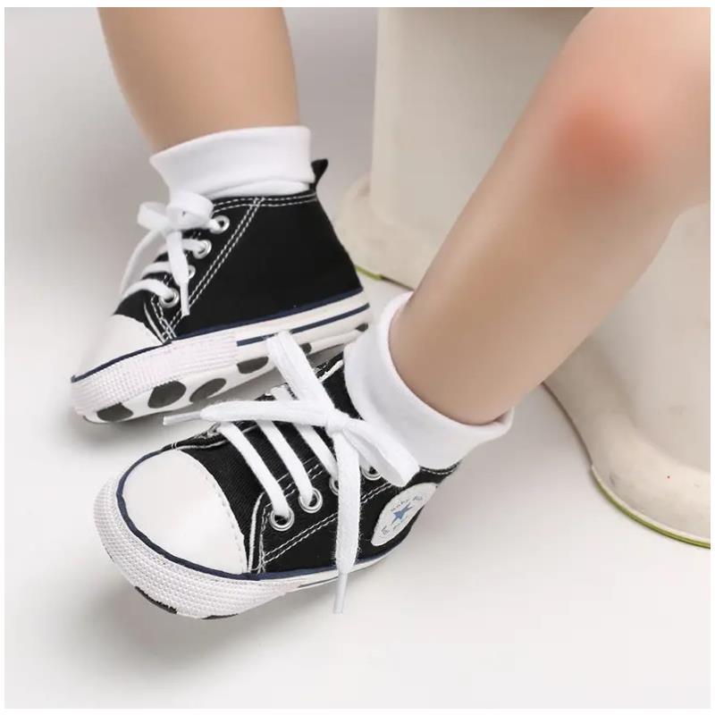 Macrobaby - Baby Sneakers Soft Sole, Black Image 2