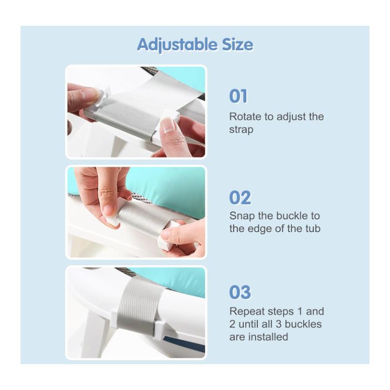 Macrobaby - Breathable Bath Net – Blue Bear | Soft & Adjustable Baby Bath Seat Image 5