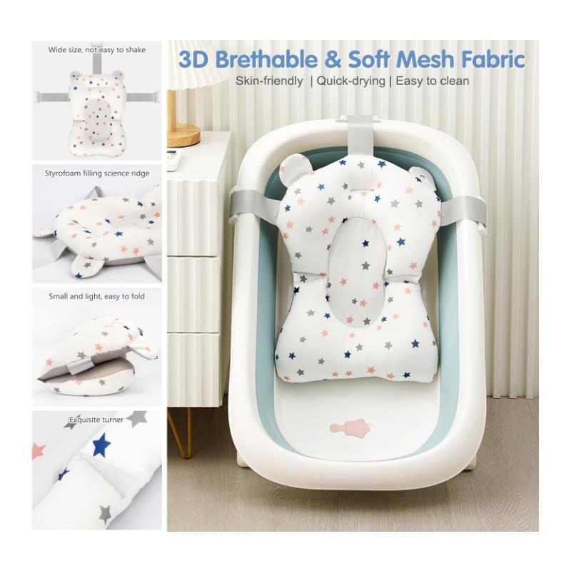 Macrobaby - Breathable Bath Net – Blue Star | Soft & Adjustable Baby Bath Seat Image 4